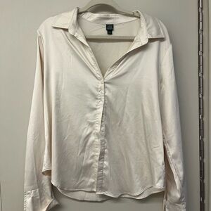 Target Wild Fable Cream Button-Up Blouse
